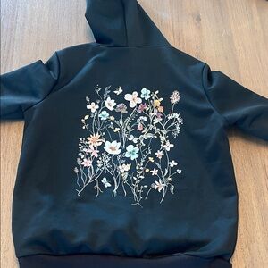 Black Hoodie with flowers on back